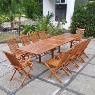 Concept Usine Conjunto de jard&iacute;n de teca aceitada para 10 personas