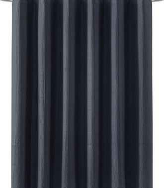 DKNY Modern Waffle Stitch Cotton Shower Curtain in Black at Nordstrom