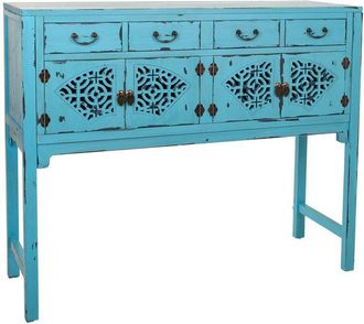 Wanderlust Deco Recibidor de madera azul 120x40x102