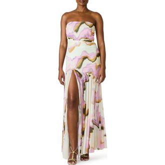 Steve Madden Kerrie Strapless Dress in Ivory Multi at Nordstrom, Size Xx-Large