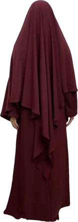 Generic Arab Turban Islamic Accessories Saudi Prayer Hats for Women Muslim Abaya Resident Cap Ramadan Scarf Maroon