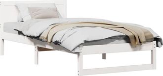 Berkfield Home Elegant Bed Frame White Wood 90 x 200 cm Minimalist Bed Frame