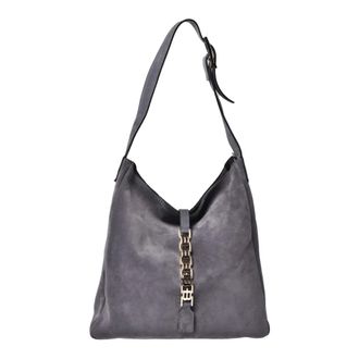 Baldinini Grey suede leather shoulder bag