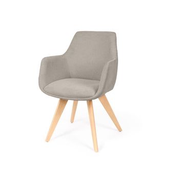 Koketto Home Silla escandinava taupe y madera de haya