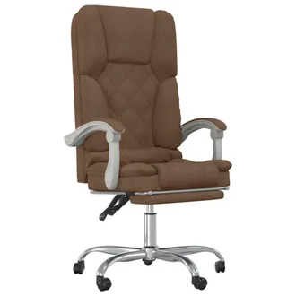 vidaXL Silla De Oficina Reclinable Con Masaje De Tela Marr&oacute;n Vidaxl