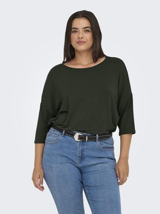 Only Carmakoma CARLAMOUR 3/4 TOP JRS NOOS Materialmix, loose fit