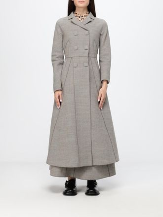 Moschino Long Double-Breasted Wool Blend Coat with a Slim Fit