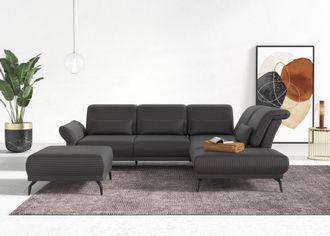 Inosign Ecksofa »Coco L-Form« Sitztiefen-, Arm- und Kopfteilverstellung, Cord-Bezug, Fusshöhe 15 cm