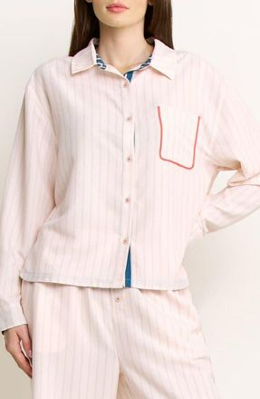 Honeydew Intimates Brunch Date Button-Up Shirt in Flora Stripe at Nordstrom, Size X-Large