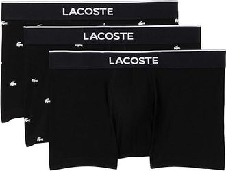 Lacoste 3-pack Printed Stretch Trunks Mens Underwear Black : XXL (EUR 8), Cotton/Elastane