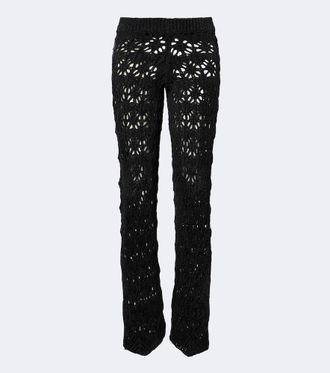 Alanui Pantaloni Time To Shine in maglia traforata
