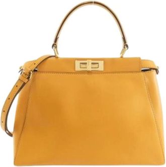 Fendi Pre-owned Handbags, female, Yellow, Size: ONE SIZE Pre-owned Peekaboo Handbag