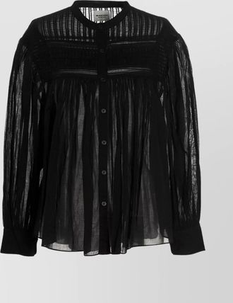 Isabel Marant pleated sheer fabric shirt with long sleeves