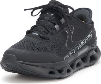 Skechers Womens Glide-Step Altus Slip-On Sneakers, Black Synthetic/Mesh/Gunmetal Trim, 8 UK