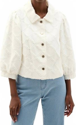 Joseph Ribkoff Cotton Twill Balloon Sleeves Jacket In Off-White