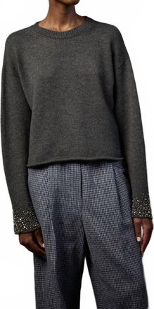 Liviana Conti Breanna Crewneck Sweater In Charcoal Grey
