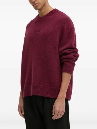 HUGO BOSS embroidered crew-neck - men - Polyacrylic/Polyamide/Wool/Alpaca Wool - M