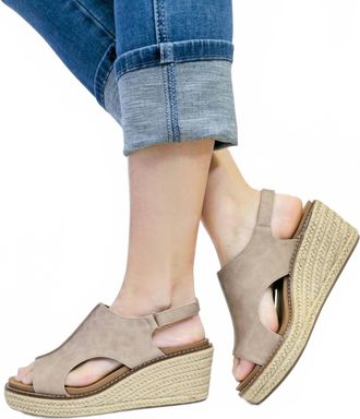 Corkys Footwear Womens k Bye Espadrille Wedge Sandal In Taupe
