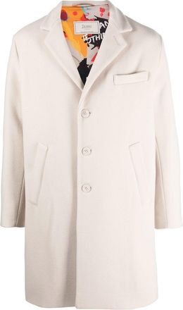 Herno Globe single-breasted coat - men - Wool/Polyester - 50 - Neutrals