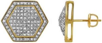 LuvMyJewelry Exatidao 10K Yellow Gold Diamond Unisex Earrings - 0.78 Cts at Nordstrom