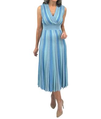 Maison Lurex Womens Gala Lurex Wrap-Over Dress In Sky Blues