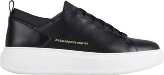 Alexander Smith Wembley Uomo in zacht zwart leer - Heren - Sneakers - Zwart - 42 EU - Leer - Schoenen