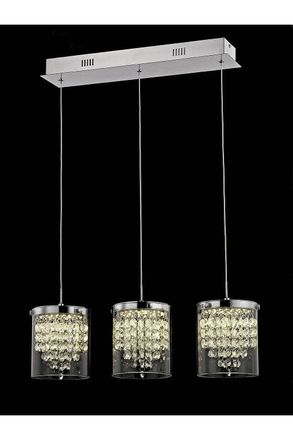 Netlighting Florina 3 Light LED Chrome Bar Pendant Ceiling Light
