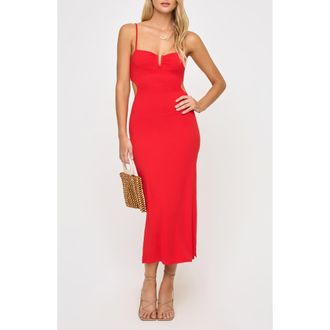 L*Space Cameron Cutout Rib Cover-Up Midi Dress in Flame at Nordstrom Rack, Size X-Large