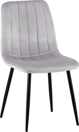 Clp Silla de comedor con asiento en Terciopelo Gris