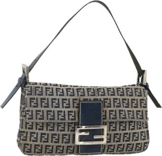 Fendi Pre-owned Shoulder Bags, female, Blue, Size: ONE SIZE Pre-owned Vintage Zucchino Shoulder Bag