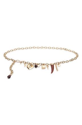 Mango Multicharm Chain Belt in Gold at Nordstrom, Size Medium
