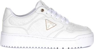 Guess White Faux Leather Trainers for Women
