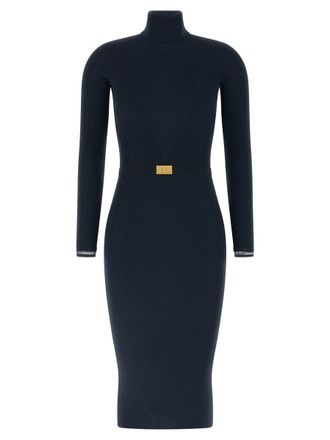 Elisabetta Franchi Logo Belt Dress