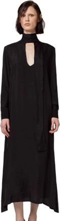 Alpha Studio Abito lungo M/L/C Fusciacca - Dames - Casual kleedjes - Zwart - M - Kleedjes