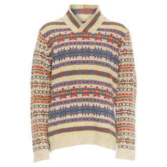 Dries Van Noten striped fairisle shetland wool sweater