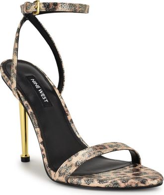Nine West Reina Ankle Strap Sandal in Gold/Print at Nordstrom, Size 7.5
