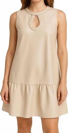 Fate Braided Keyhole Neckline Dress In Beige