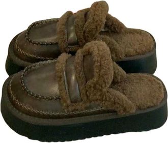 Generic YUJIEBB Womens Thi Slippers Autumn Winter Fur Lined Snow Boots Cotton Slippers Casual SLE Warmth Comfort Brown