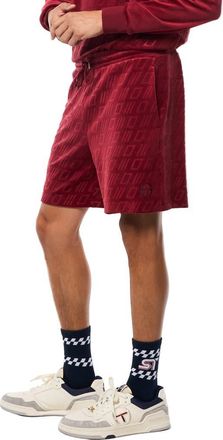 Sergio Tacchini Bandiera Debossed Velour Short in Rhubarb at Nordstrom, Size Xxx-Large