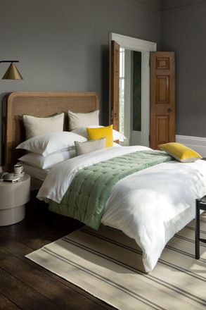 Christy 400TC Luxury Cotton Sateen Plain Dye Duvet Cover Sets in White | Size: Super King