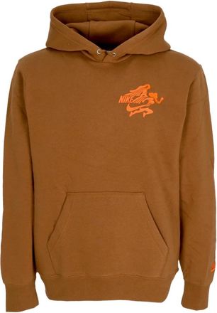 Nike Capuchontrui Brits Tan/Oranje - Heren - Sportshirts - Bruin - M - Katoen - Fitness