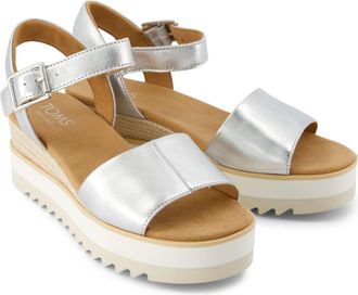 Toms Diana Leren Vrouwen Zilveren Wedges