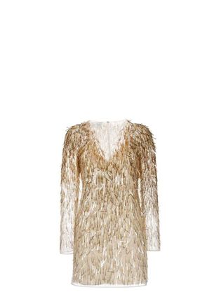 Alberta Ferretti V-neck sequin-embellished dress Size M