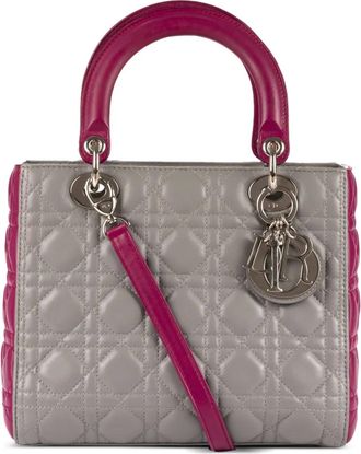 Dior Borsa a mano Lady Dior con motivo Cannage 2000 - Grigio