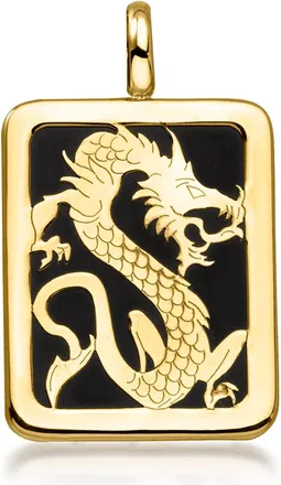Ross-Simons Onyx Dragon Charm in 10kt Yellow Gold