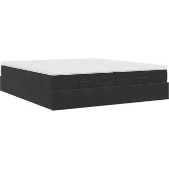 vidaXL Vidaxl - Estructura De Cama Otomana Colchones Terciopelo Negra 160x200cm