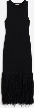 H&M Strickkleid mit Fransenbesatz - Schwarz