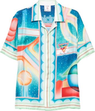 Casablanca Stijlvolle shirt met Mpf 25Sh 00301 ontwerp - Heren - Korte mouwen Overhemden - Veelkleurig - M - Overhemden