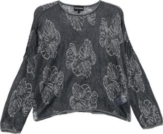 Emporio Armani geborduurde trui met ronde hals