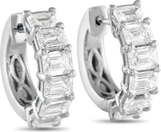 Luxury Bazaar 18K White Gold 3.85ct Diamond Earrings AER-18111-1